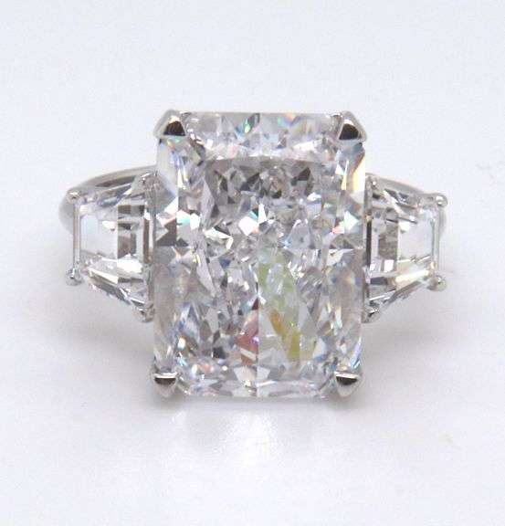 White Cubic Zirconia Sterling Silver Ring