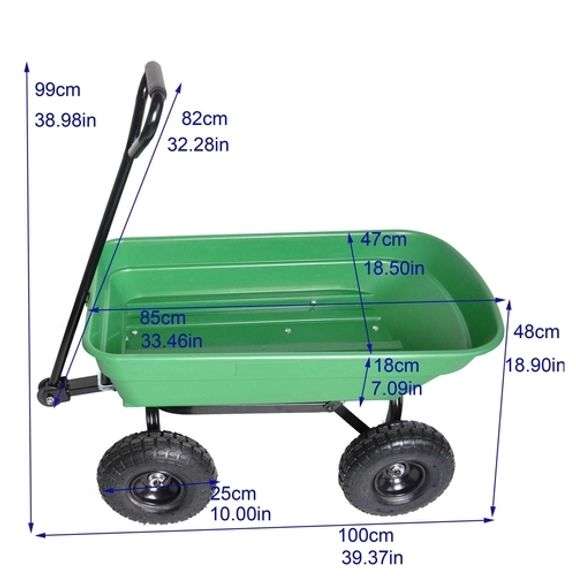 Folding Poly Garden Cart - Heavy Duty
