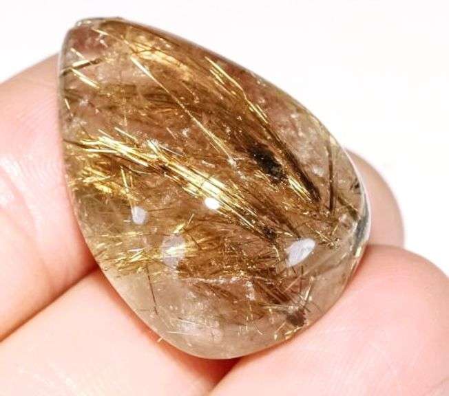 All natural 37.7ct rutilated Ghost Quartz