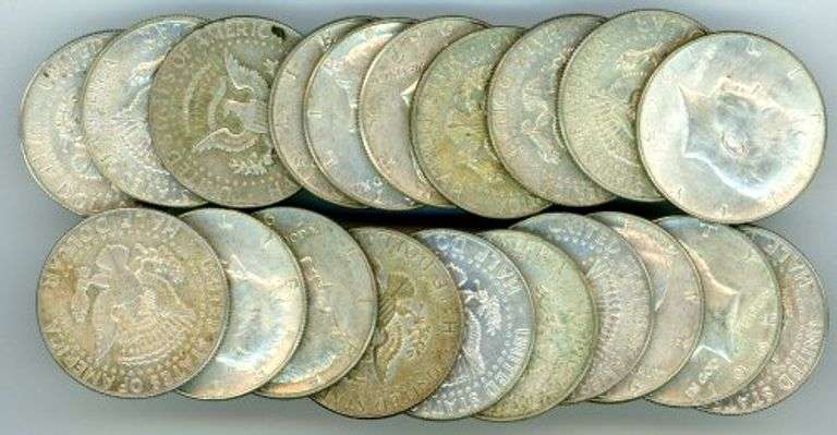 Roll of 20 40% Silver Kennedy Half Dollars