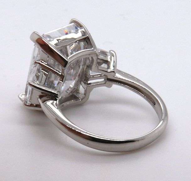 White Cubic Zirconia Sterling Silver Ring