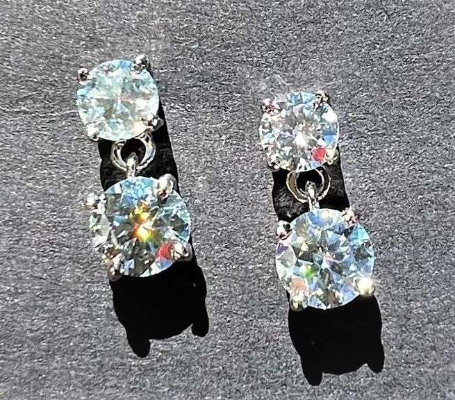 Sparkling 3.25 Cttw Ice Blue Fire Moissanite Earrings
