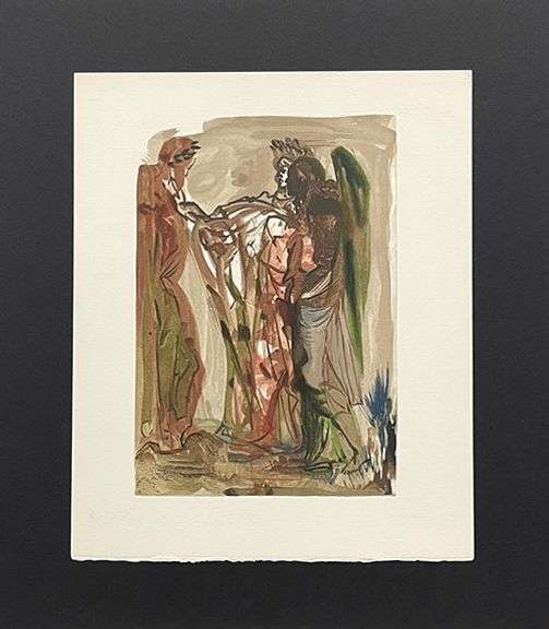 Very Collectible Salvador Dali Woodblock from The Divince Comedy Suite Circa 1964