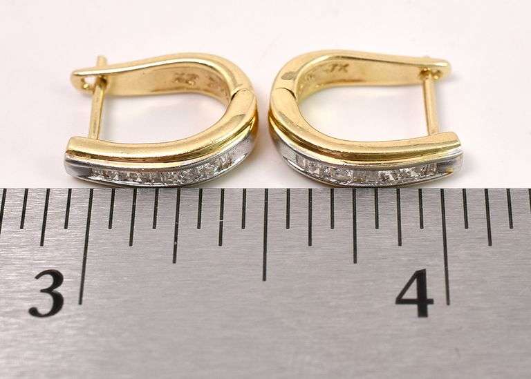 Dazzling Diamond Hoop Earrings in 14K Yellow Gold