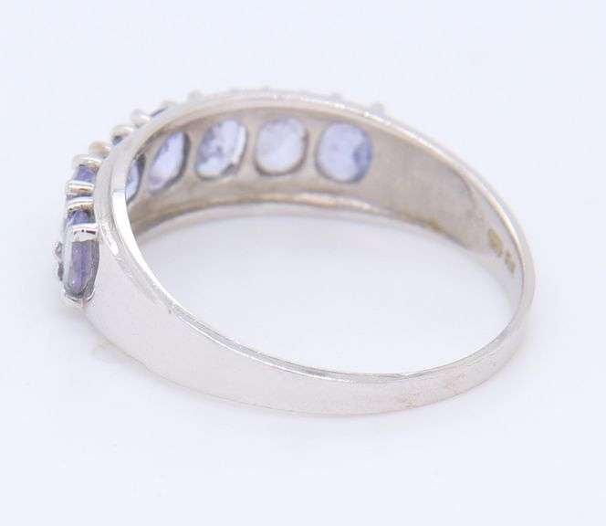 10KT White Gold Light Amethyst Ring Band