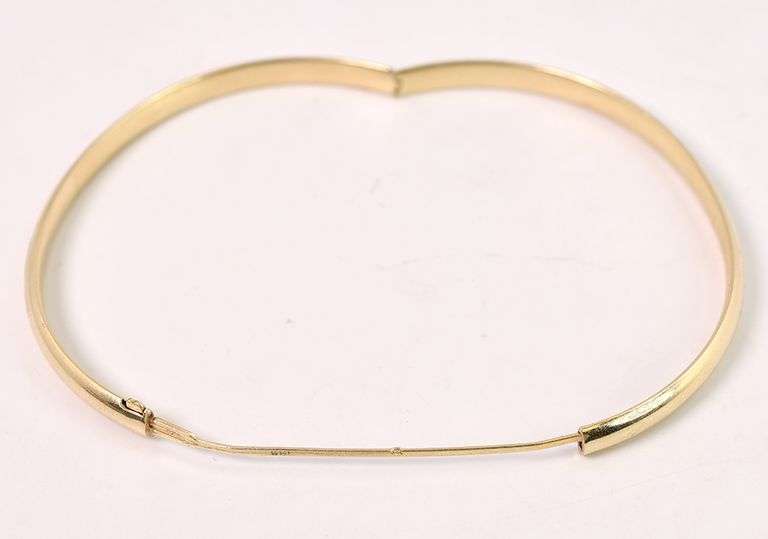 Amazing 14K Yellow Gold Hinged Cuff Bracelet