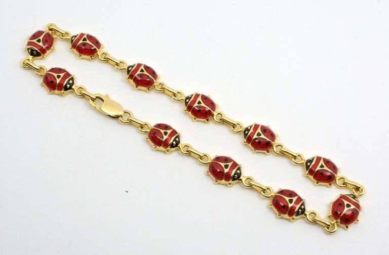 Sweet 14k Lady Bug Bracelet