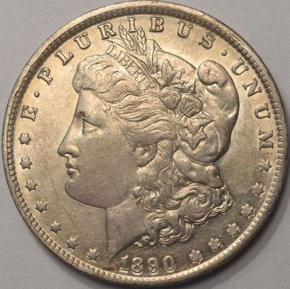 1890-O Morgan Silver Dollar, Lightly Circulated.