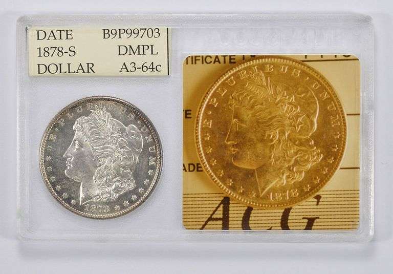 A3-64c DMPL 1878-S Morgan Silver Dollar - Accugrade Graded