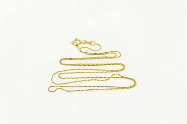 14K Yellow Gold 0.5mm Square Chain Vintage Classic Box Link Necklace