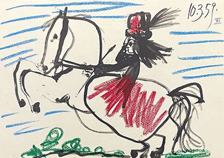 Very Collectible Pablo Picasso Lithograph from Toros y Toreros Circa 1961