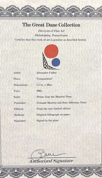 Rare Vintage Alexander Calder Original Color Lithograph Circa 1964