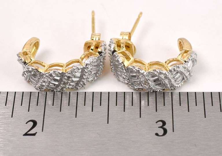 Vermeil J-Hoop Earrings in Sterling Silver