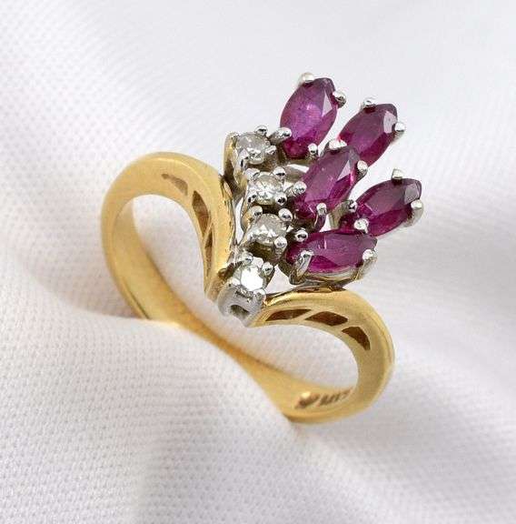 Attractive Ruby & Diamond Cluster
