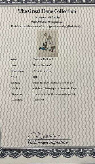 Extremely Rare and Collectable Hand Signed Norman Rockwell