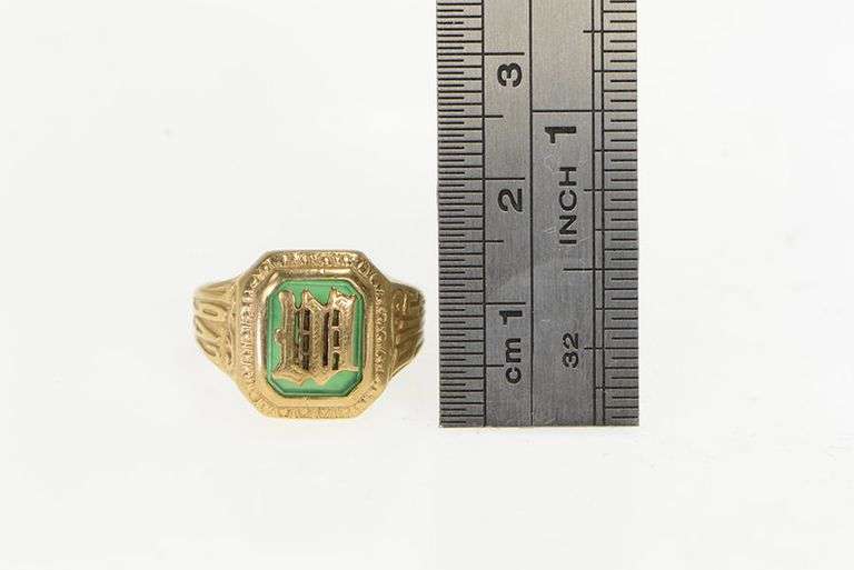 10K Yellow Gold Vintage W Initial 1942 SHS WW2 Era Class Ring