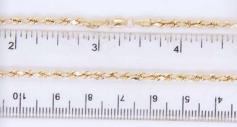 Popular Yellow Gold Rope Chain Necklace