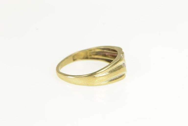 10K Yellow Gold Vintage Diamond Bypass Set Band Ring