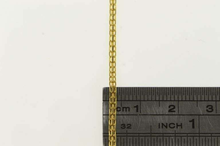 10K Yellow Gold 1.8mm Squared Retro Flat Chain Link Necklace
