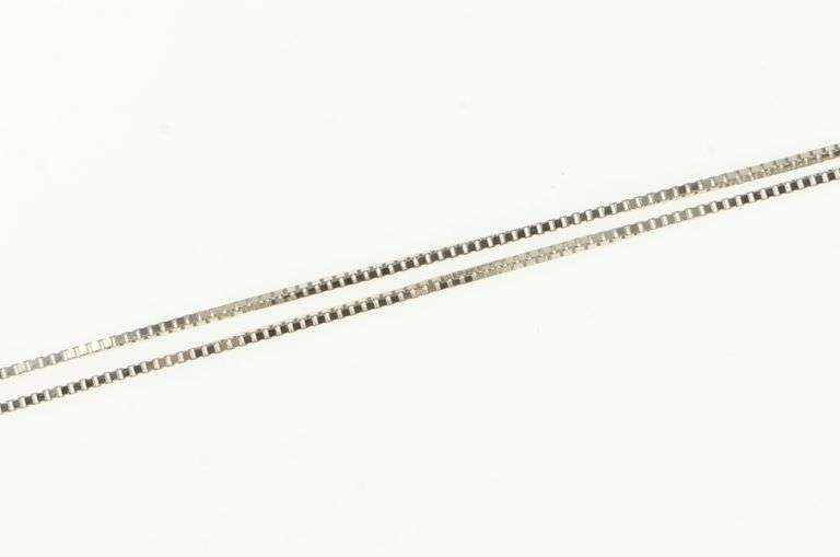14K White Gold 0.7mm Box Chain Classic Vintage Link Necklace