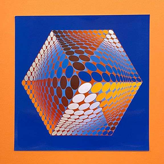 Rare Victor Vasarely Serigraph from Progressions 3 Suite