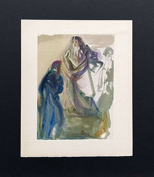 Very Collectible Salvador Dali Woodblock from The Divince Comedy Suite Circa 1964