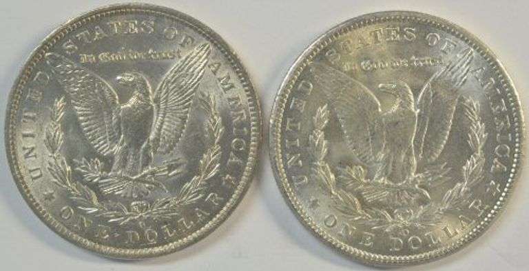 Very Choice BU 1884-O and 1902-O Morgan Silver Dollars