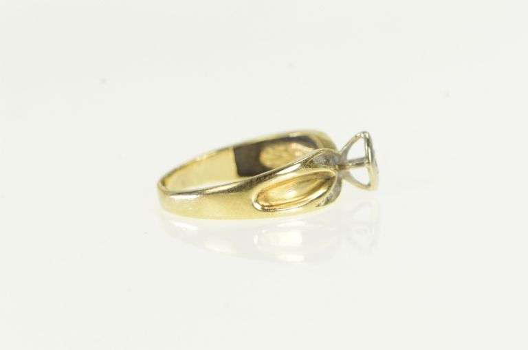 10K Yellow Gold Diamond Vintage Simple Promise X Criss Cross Ring