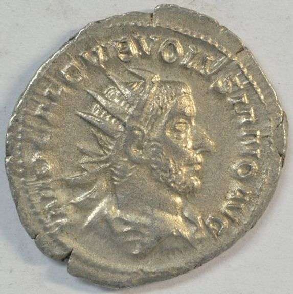 MINT STATE ROMAN SILVER PIECE OF EMPEROR VOLUSIAN, 251-253 AD