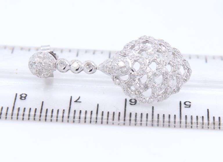 Sparkling White Gold Diamond Dangle Earrings