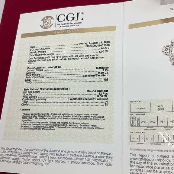 CERTIFIED BRAND NEW 14K WHITE GOLD AND DIAMOND RING