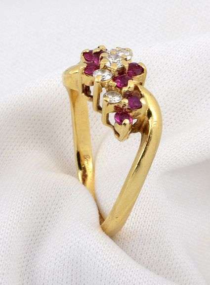 Lively Modern Ruby and Diamond Cluster