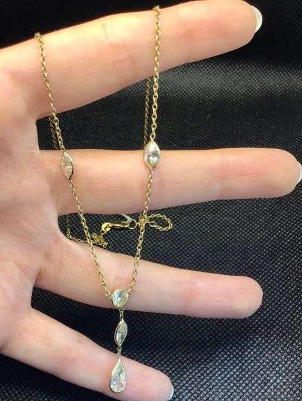 VINTAGE AND TIMELESS 14K YELLOW GOLD MULTI DIAMOND NECKLACE