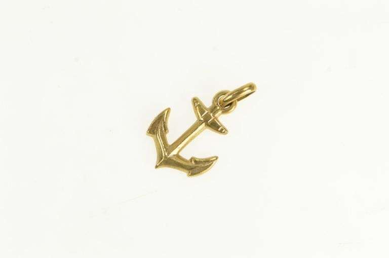 10K Yellow Gold Anchor Nautical Sailing Hope Symbol Charm/Pendant