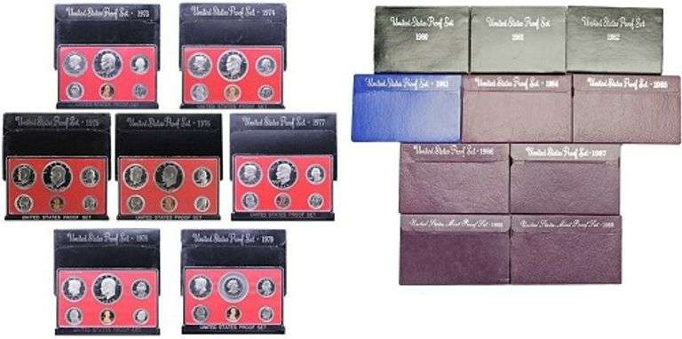 Massive Lot Of 26 Proof Sets/Dates From 1968 To 1998!