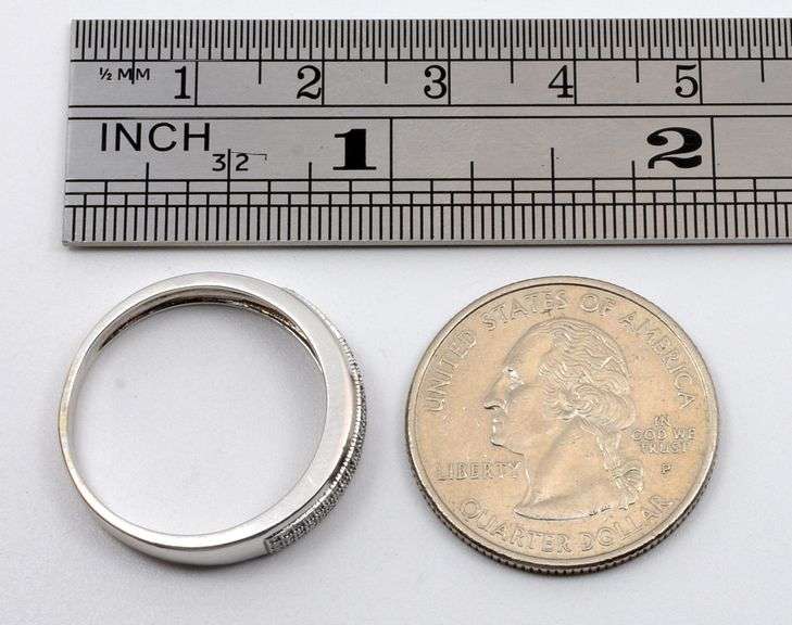 Glittery Unisex White Gold Diamond Band