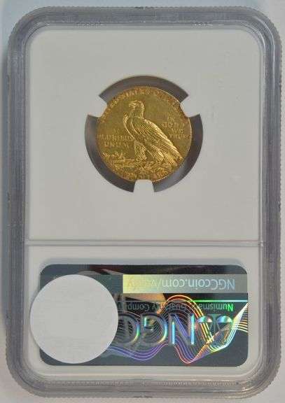 Very Scarce key date 1909-S $5 Indian Gold Piece. NGC AU