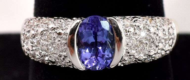 Astounding Tanzanite and Diamond Ring in 18K Yellow and White Gold