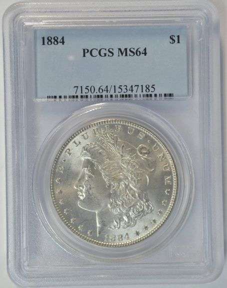 Better near Gem BU 1884 Morgan Silver Dollar. PCGS MS64