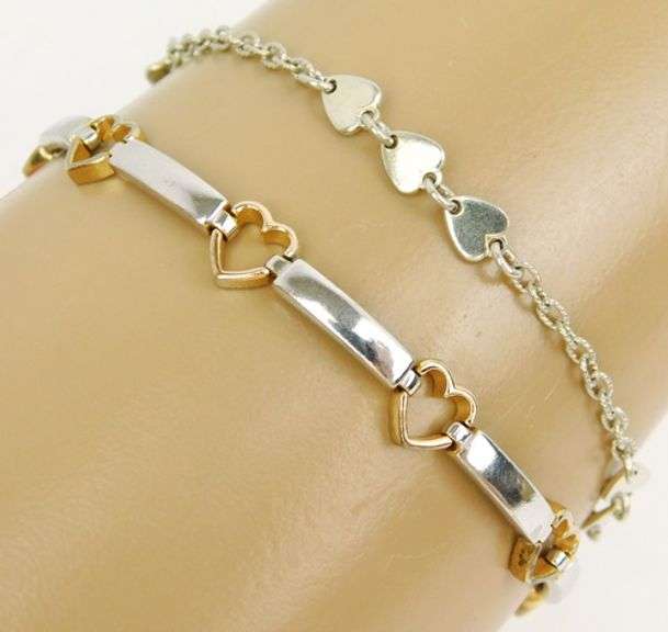 2 Sterling Silver Heart Bracelets