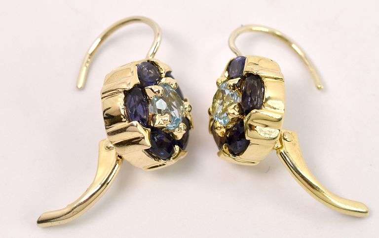 Sterling Silver Flower Dangle Earrings
