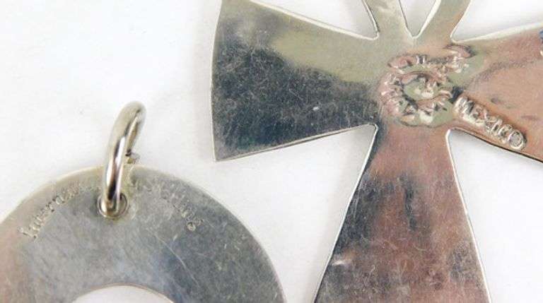 2 Large Vintage Sterling Ankh Pendants