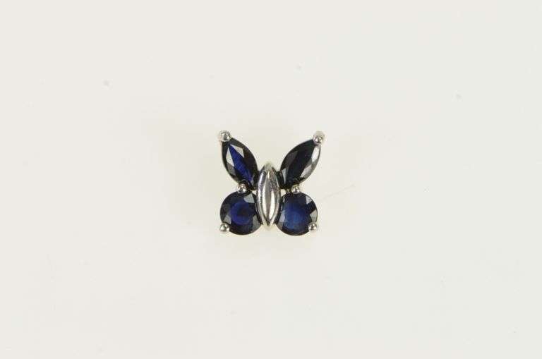 10K Yellow Gold Natural Sapphire Butterfly Change Symbol Pendant