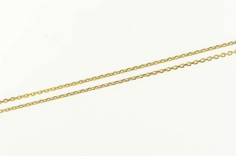 14K Yellow Gold 1.0mm Cable Chain Simple Vintage Link Necklace
