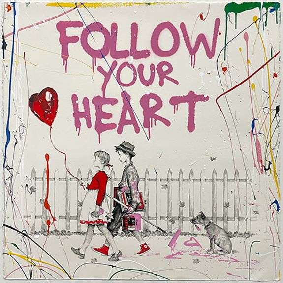 Rare One-Of-A-Kind Hand Signed Mr. Brainwash Art