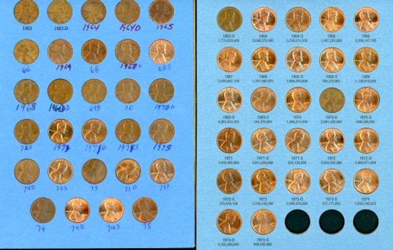 2 Lincoln Wheat Cent Albums: 1941 – 1975