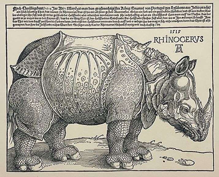 Extremely Rare Albrecht Durer Vintage Lithograph After a Woodcut Plate Circa 1946