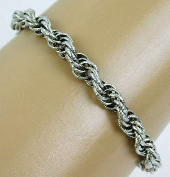 Vintage Thick Sterling Silver Rope Bracelet
