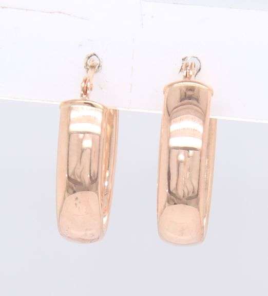 Cute Yellow Gold High Polished U Hoop