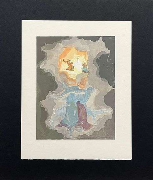 Very Collectible Salvador Dali Woodblock from The Divince Comedy Suite Circa 1964